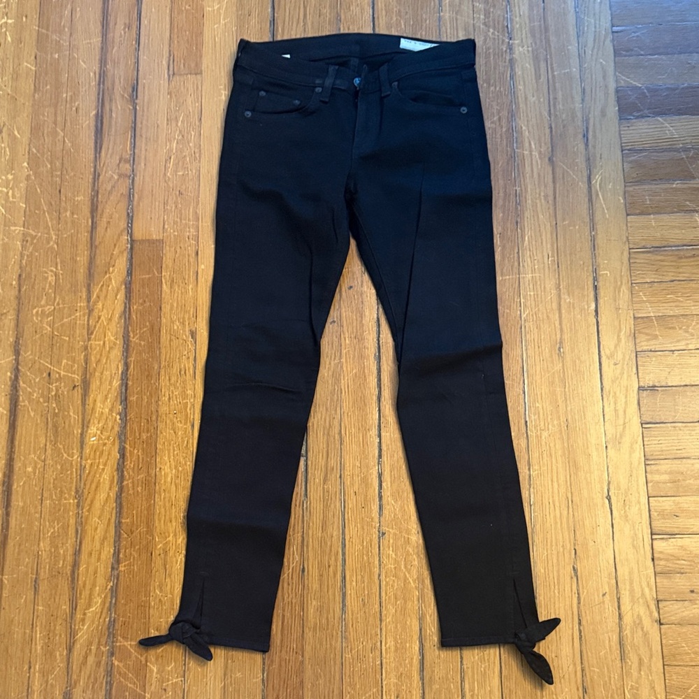 Rag & Bone Black Jeans with Bow Detail